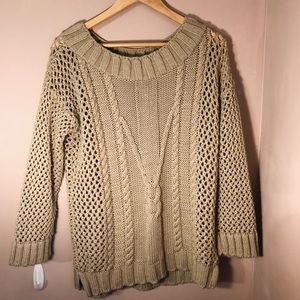 Oversized Knit Beige Sweater